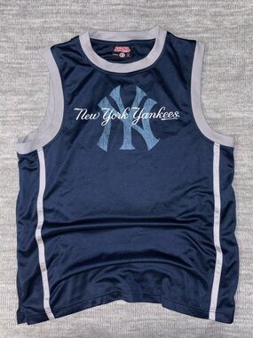 Stitches New York Yankees Navy & Light Gray Sleeveless Jersey